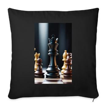 Schach | Schachfigur | Schachspieler - Sofakissenbezug 45 x 45 cm - Schwarz - Vorne