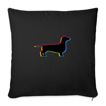 CMYK Dachshund - Sofa pillowcase 17,3'' x 17,3'' (45 x 45 cm) - black - Front