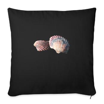 Shells, shells, beach, sea, holidays - Sofa pillowcase 17,3'' x 17,3'' (45 x 45 cm) - black - Front