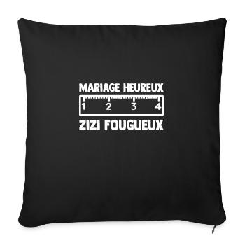 EVG Homme Mariage Humour Zizi Futur Marié Garçon - Housse de coussin décorative 45 x 45 cm - noir - Devant
