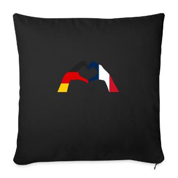 French French Germany France - Sofa pillowcase 17,3'' x 17,3'' (45 x 45 cm) - black - Front
