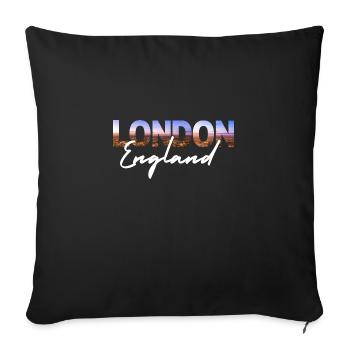 London England - Sofa pillowcase 17,3'' x 17,3'' (45 x 45 cm) - black - Front