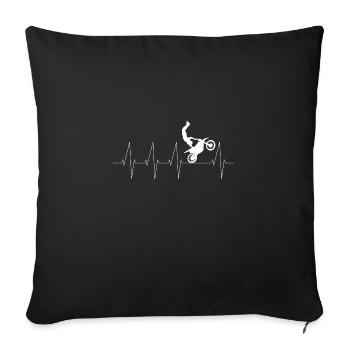 Heartbeat BMX Motocross Biker - Housse de coussin décorative 45 x 45 cm - noir - Devant