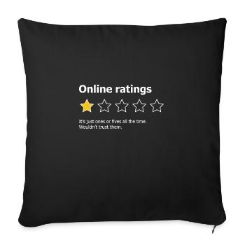 Online Ratings - Sofa pillowcase 17,3'' x 17,3'' (45 x 45 cm) - black - Front