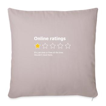 Online Ratings - Sofa pillowcase 17,3'' x 17,3'' (45 x 45 cm) - light taupe - Front