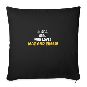 Just a Girl Who Loves Mac And Cheese Macaroni - Sofa pillowcase 17,3'' x 17,3'' (45 x 45 cm) - black - Front