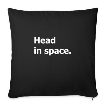 Head in space. Daydreaming. - Sofa pillowcase 17,3'' x 17,3'' (45 x 45 cm) - black - Front