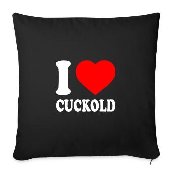 I love cuckold - Housse de coussin décorative 45 x 45 cm - noir - Devant