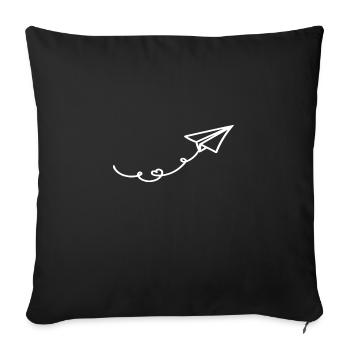 Avion Papier Avion Papier Avion - Housse de coussin décorative 45 x 45 cm - noir - Devant