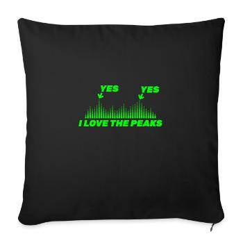 Bass I love Bass Techno Hardstyle Jumpstyle - Sofa pillowcase 17,3'' x 17,3'' (45 x 45 cm) - black - Front