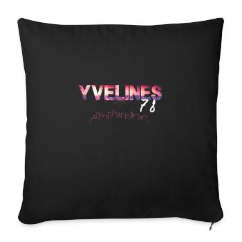 Yvelines 78 - Sofa pillowcase 17,3'' x 17,3'' (45 x 45 cm) - black - Front
