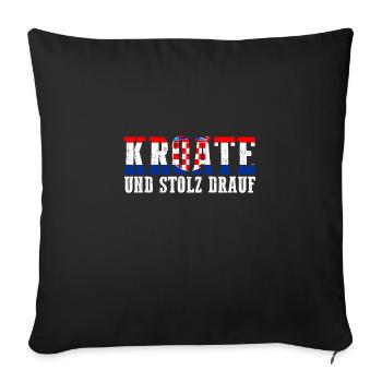 Kroate Kroatisch Kroatien - Sofakissenbezug 45 x 45 cm - Schwarz - Vorne