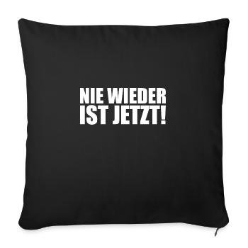 Plus jamais ça n’est maintenant - Housse de coussin décorative 45 x 45 cm - noir - Devant