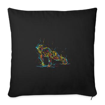 Abstract man doing push up - Housse de coussin décorative 45 x 45 cm - noir - Devant
