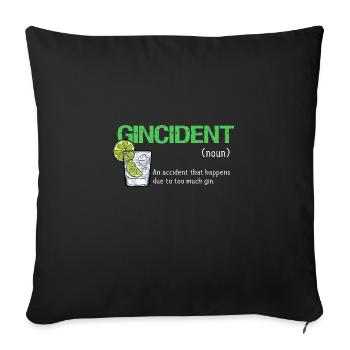Gin - Gin Cocktail Gin Trinker Cadeau - Housse de coussin décorative 45 x 45 cm - noir - Devant