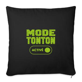 Mode tonton activé - Housse de coussin décorative 45 x 45 cm - noir - Devant
