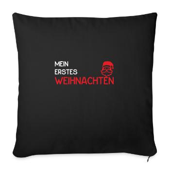 Mein erstes Weihnachten - Sofakissenbezug 45 x 45 cm - Schwarz - Vorne