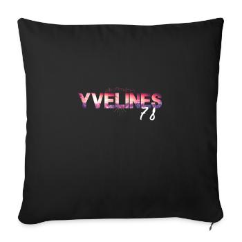 Yvelines 78 - Sofa pillowcase 17,3'' x 17,3'' (45 x 45 cm) - black - Front