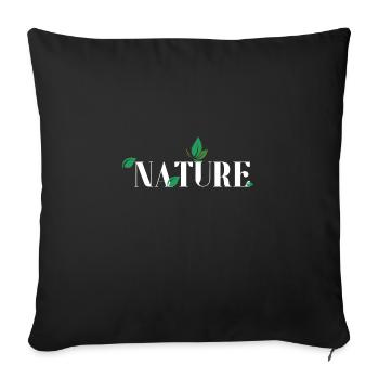 Natur - Sofakissenbezug 45 x 45 cm - Schwarz - Vorne