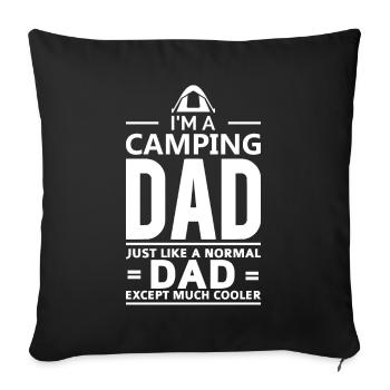 CAMPING PAPA - Housse de coussin décorative 45 x 45 cm - noir - Devant