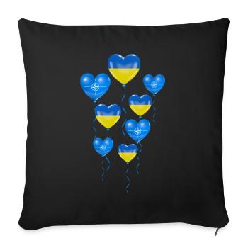 Ukraine: Accession to the NATO alliance - Sofa pillowcase 17,3'' x 17,3'' (45 x 45 cm) - black - Front