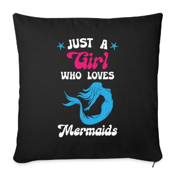Juste une fille qui aime les sirènes - Housse de coussin décorative 45 x 45 cm - noir - Devant