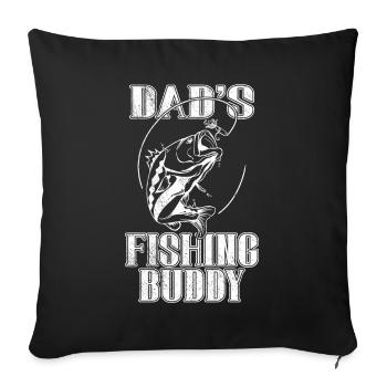Fishing Angler Father Son Dad's Fishing Buddy - Sofa pillowcase 17,3'' x 17,3'' (45 x 45 cm) - black - Front