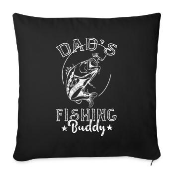 Angler Fishing Father Son Dad's Fishing Buddy - Sofa pillowcase 17,3'' x 17,3'' (45 x 45 cm) - black - Front