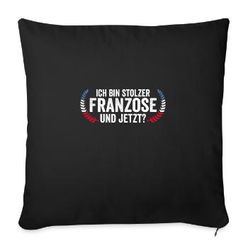 French French France - Sofa pillowcase 17,3'' x 17,3'' (45 x 45 cm) - black - Front