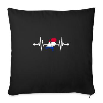 Pays-Bas Pays-Bas Heartbeat Pays-Bas - Housse de coussin décorative 45 x 45 cm - noir - Devant