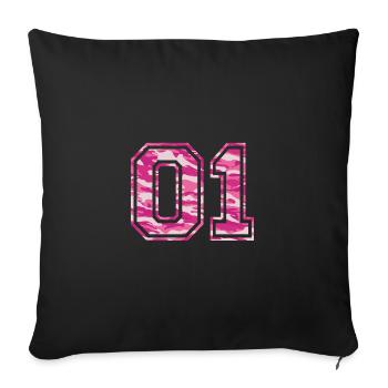 01 Camouflage Pink - Sofakissenbezug 45 x 45 cm - Schwarz - Vorne