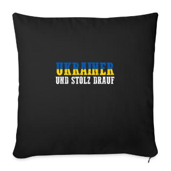 Ukrainiens Ukraine - Housse de coussin décorative 45 x 45 cm - noir - Devant