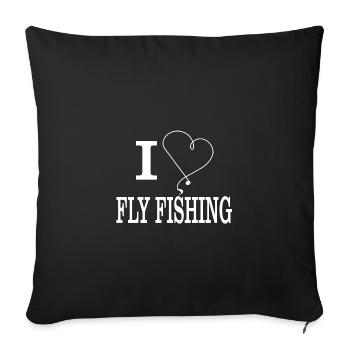 I love fly fishing - Housse de coussin décorative 45 x 45 cm - noir - Devant