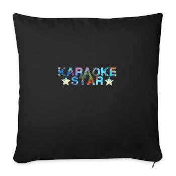 Karaoke Star,Karaoke,Star,Star,Star,Colorful - Sofa pillowcase 17,3'' x 17,3'' (45 x 45 cm) - black - Front