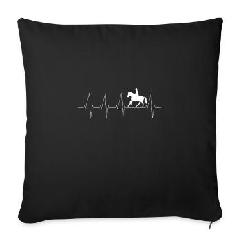 Herzschlag Reiten - Sofakissenbezug 45 x 45 cm - Schwarz - Vorne