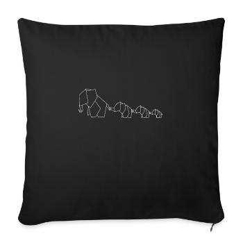 Origami Elephant Family Family Shirt Partner Look - Sofa pillowcase 17,3'' x 17,3'' (45 x 45 cm) - black - Front