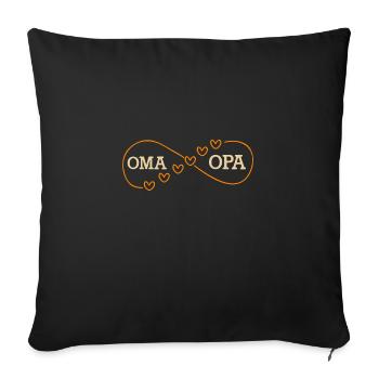 Grand-mère et grand-père dans l’amour éternel - Housse de coussin décorative 45 x 45 cm - noir - Devant
