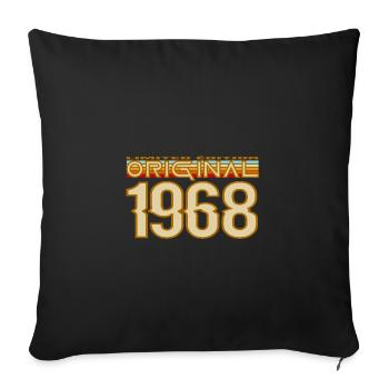 Original 1968 Vintage Logo - Sofa pillowcase 17,3'' x 17,3'' (45 x 45 cm) - black - Front