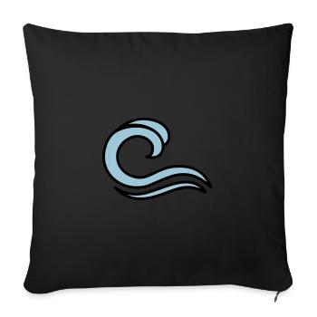 waves - Sofa pillowcase 17,3'' x 17,3'' (45 x 45 cm) - black - Front