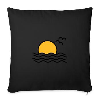 sunset - Sofa pillowcase 17,3'' x 17,3'' (45 x 45 cm) - black - Front