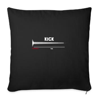 Synthesizer Kick Drum Synth DAW Transient Tail - Sofakissenbezug 45 x 45 cm - Schwarz - Vorne