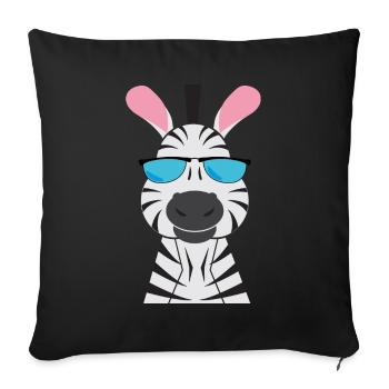 Zebra - Sofakissenbezug 45 x 45 cm - Schwarz - Vorne