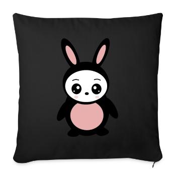 Lapin de Pâques Lapin de Pâques Manga - Housse de coussin décorative 45 x 45 cm - noir - Devant
