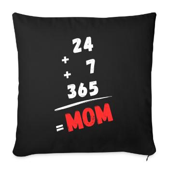 Maman toute l'année - Housse de coussin décorative 45 x 45 cm - noir - Devant