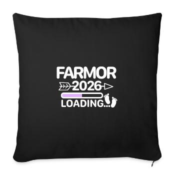 Farmor 2026 Rose suédois - Housse de coussin décorative 45 x 45 cm - noir - Devant