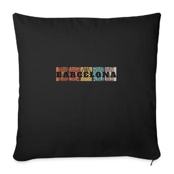 Ville de Barcelone - Sofa pillowcase 17,3'' x 17,3'' (45 x 45 cm) - black - Front