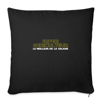 Super agriculteur - Housse de coussin décorative 45 x 45 cm - noir - Devant