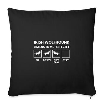 Irish Wolfhound Dog Irish Wolfhound - Sofa pillowcase 17,3'' x 17,3'' (45 x 45 cm) - black - Front