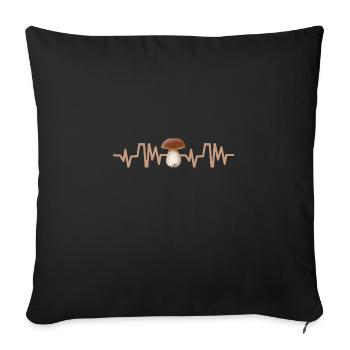 Cep Mushroom Heartbeat Mushroom Mushroom - Sofa pillowcase 17,3'' x 17,3'' (45 x 45 cm) - black - Front