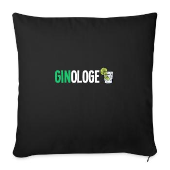 Gin - Gin Cocktail Gin Trinker Geschenk Shirt - Sofakissenbezug 45 x 45 cm - Schwarz - Vorne